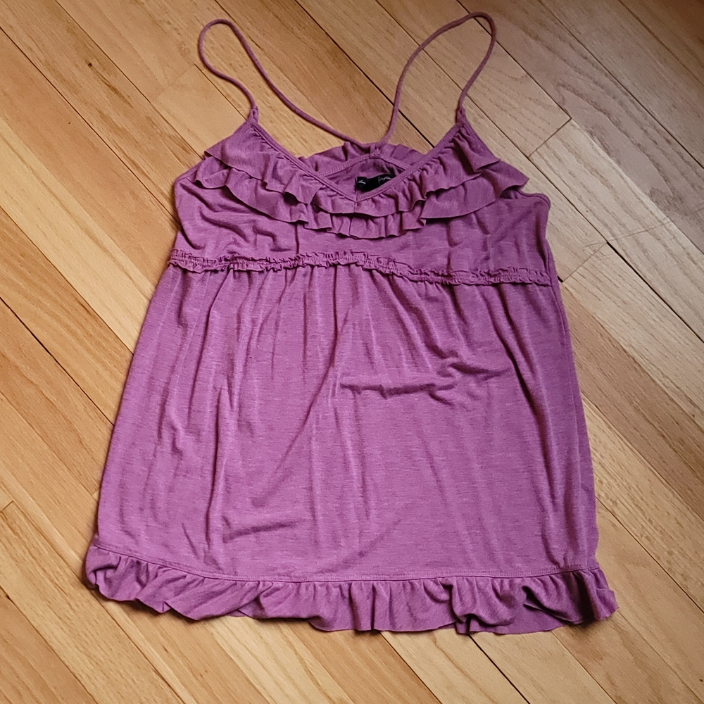 AEO Women's Ruffled Pink Top